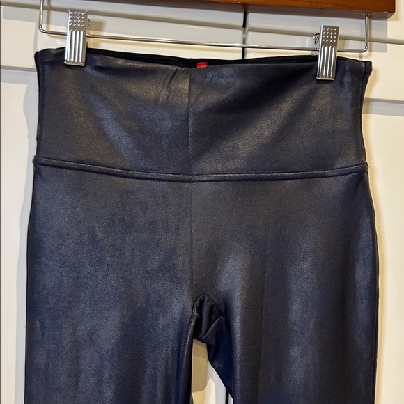 SPANX Leggings Blue Faux Leather Shapewear Pants Size S - Picture 10 of 14